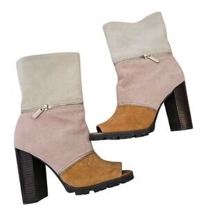 Katy Perry Zip off lug boots to booties.  Heels.  Convertible peep toes.  Sz 8.5